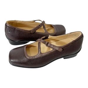 Aravon Women’s Brown Leather Mary Jane Double Strap Comfort Shoes Size 6B